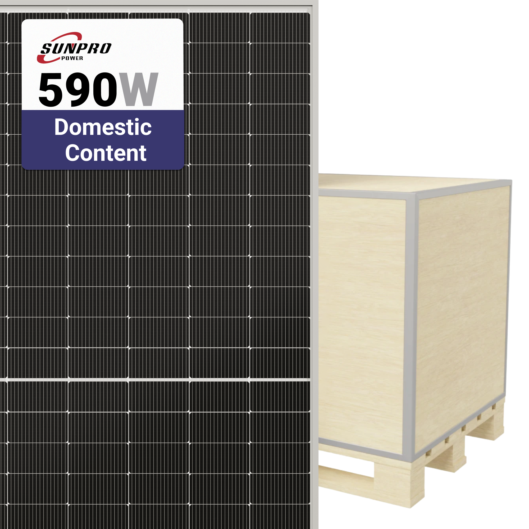 Sunpro Power 590W Solar Panel 144 Cell TOPCon Bifacial SPDG590-N144M10 ...