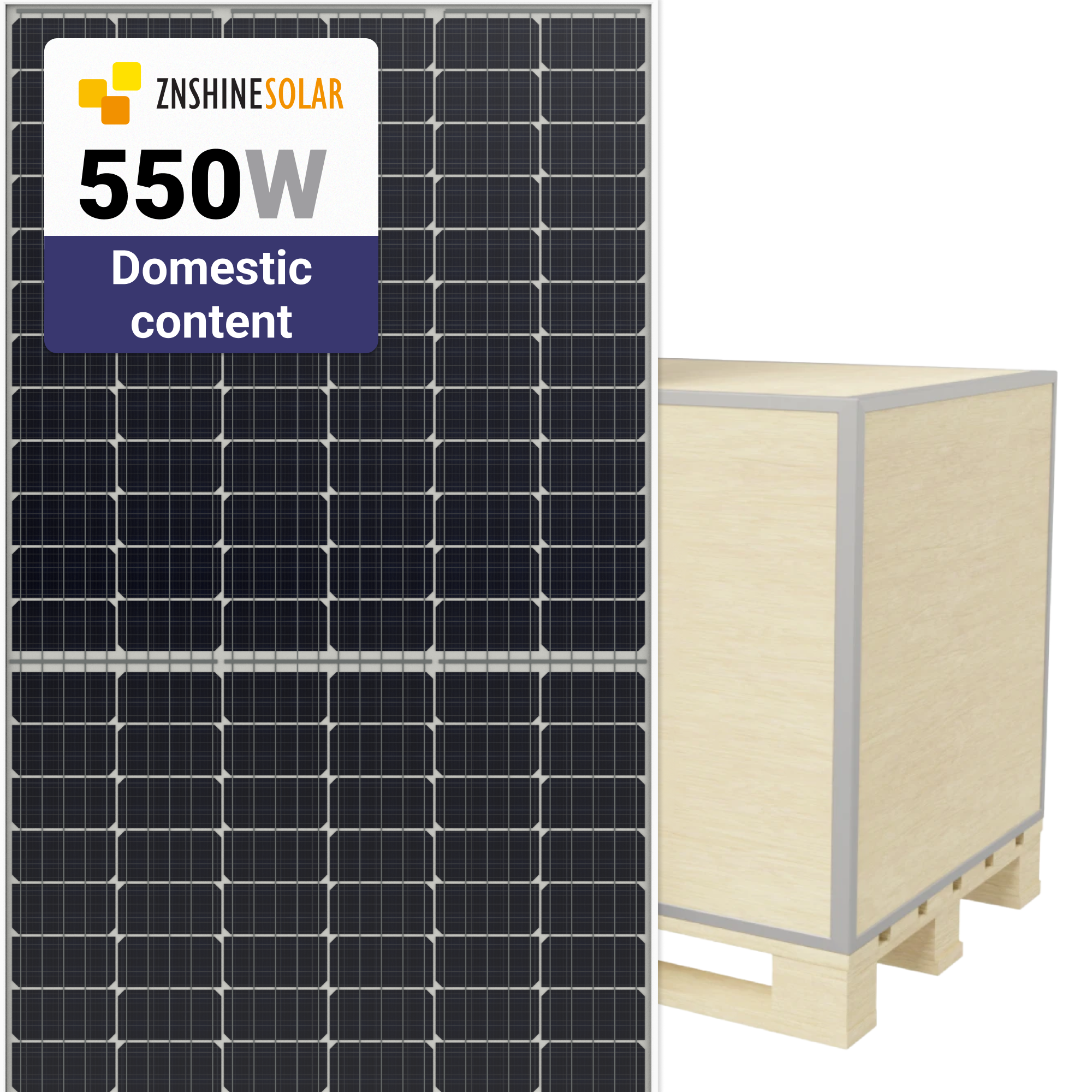 ZNShine Solar 550W Solar Panel 144 Cell PERC Bifacial ZXM7-SHDB144