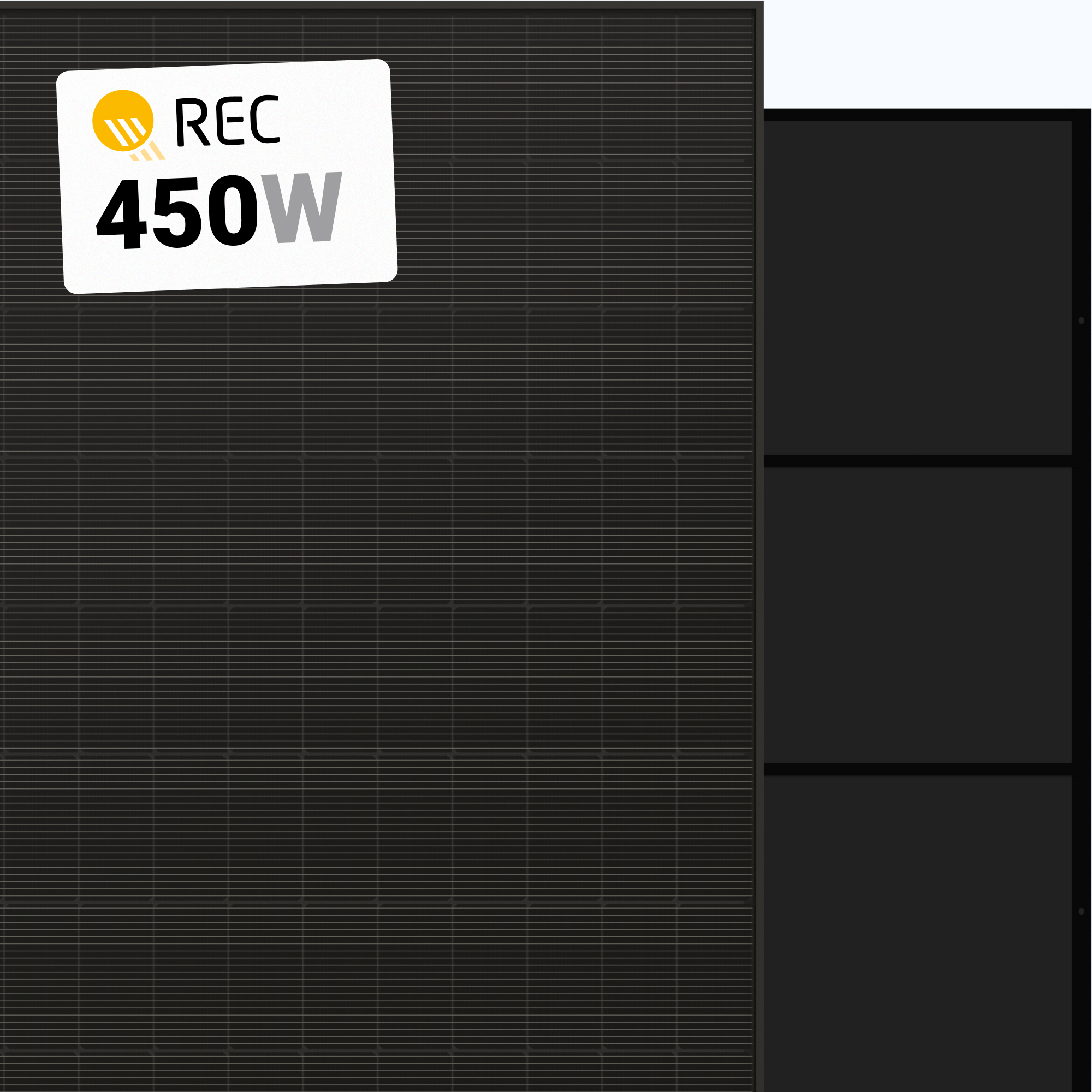 HIRO　450パワーブラックベース REC 450W Solar Panel 88 Cell HJT All-Black REC-450-AA-PURE-RX - A1