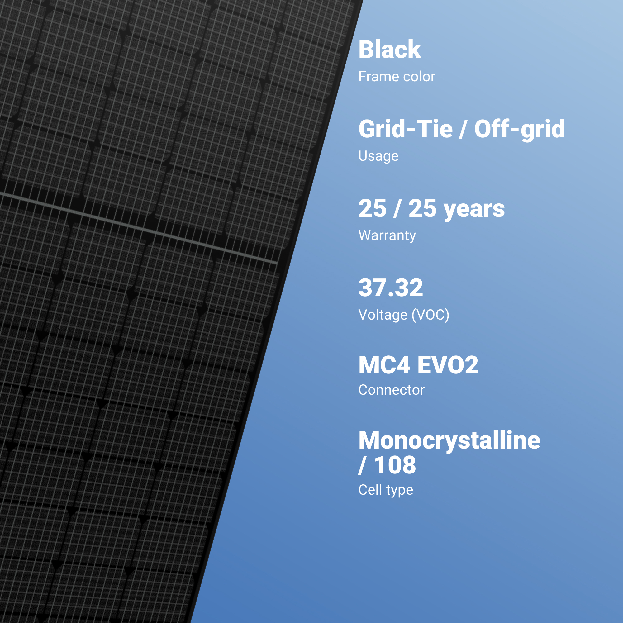 mSolar 410W Solar Panel 108 Cells TXI410108BB Clearance - A1SolarStore