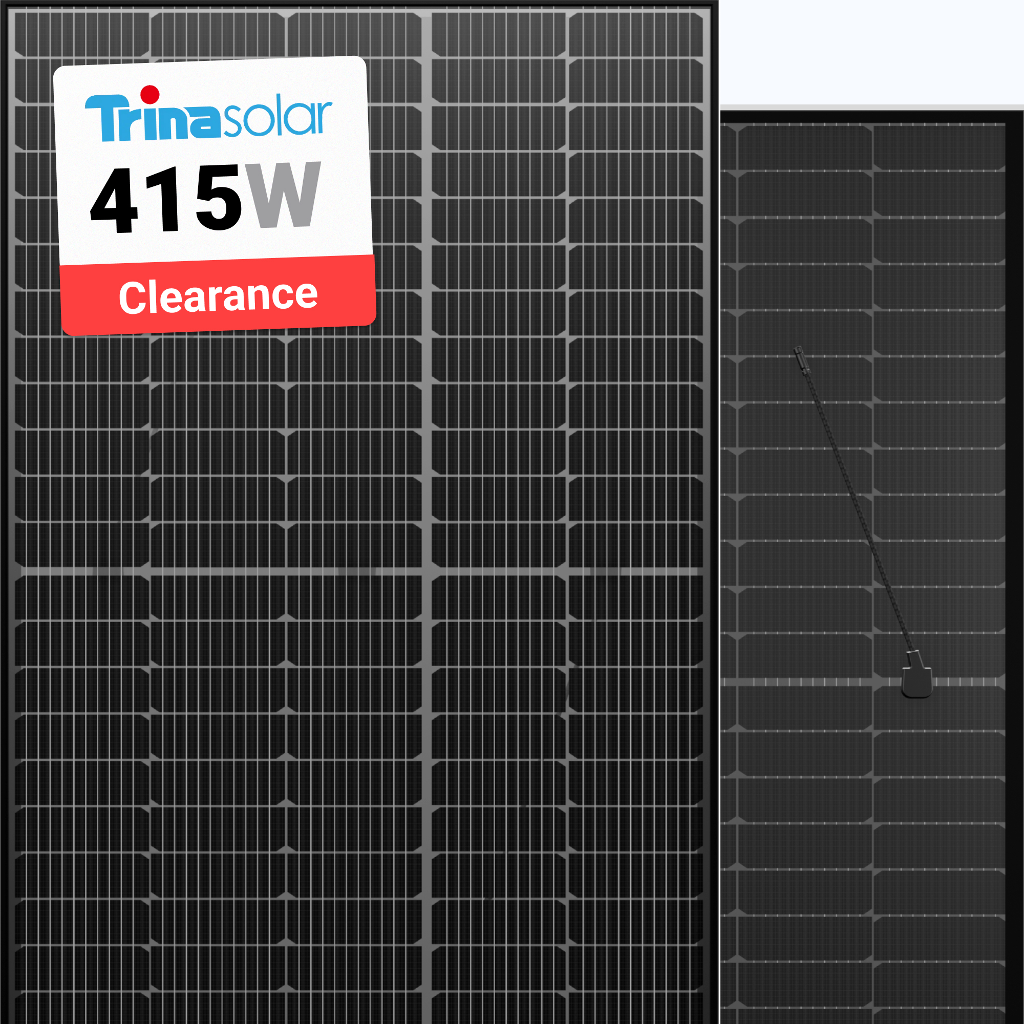 Trina 415W Solar Panel 144 Cell All-Black Bifacial TSM-415NE09RC.05 ...