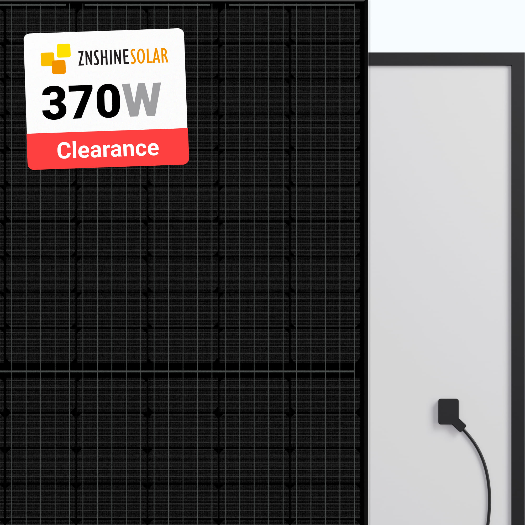 ZNShine Solar 370W Solar Panel 120 Cell ZXM6-NH120-370/M All-Black  Clearance - A1SolarStore
