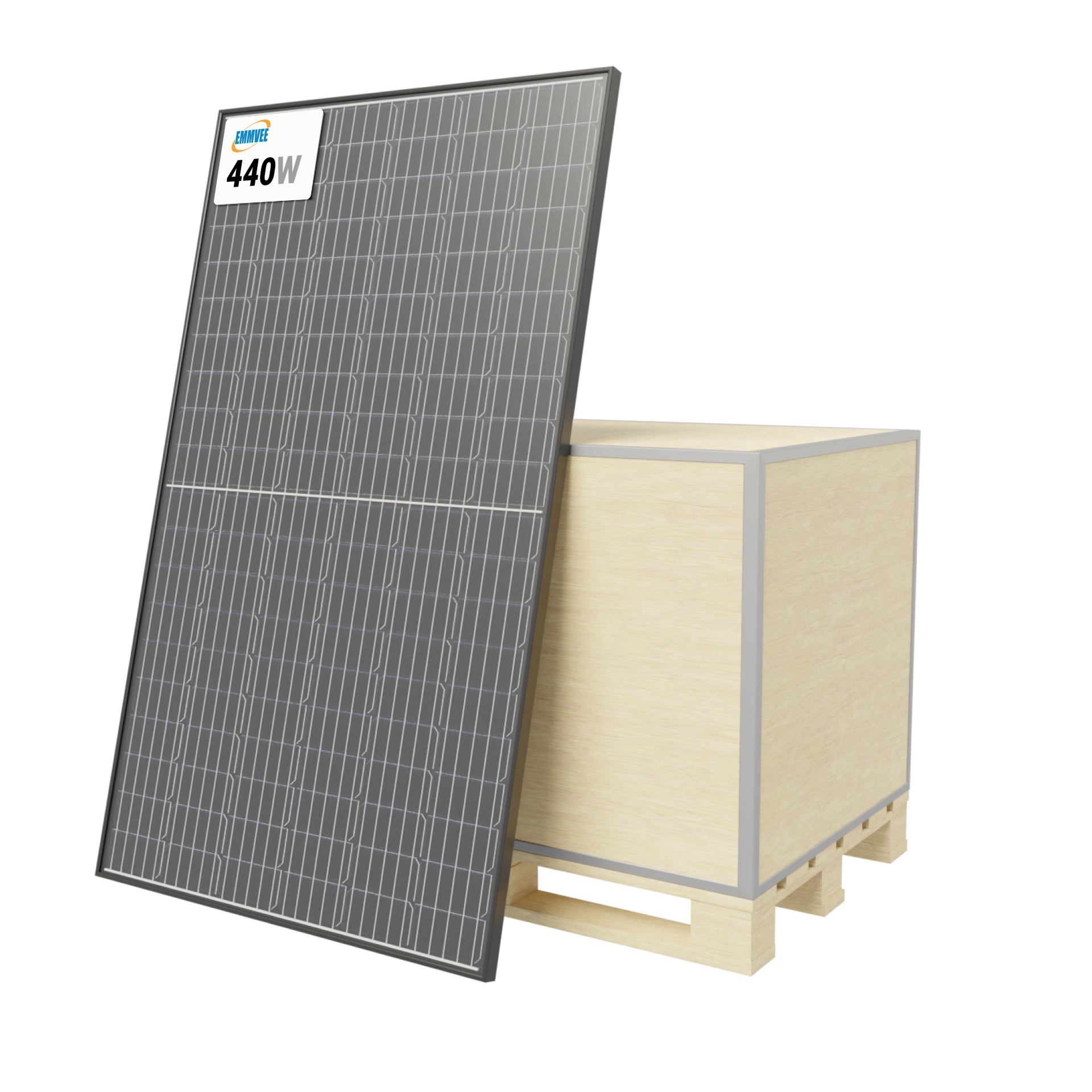 Emmvee 440W Solar Panel 120 Cell E440HCM120-B Wholeasale in pallet 31 ...