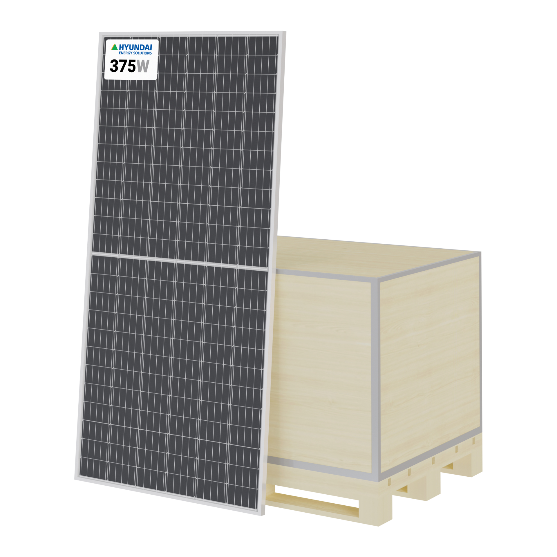 Hyundai 375W Solar Panel 144 Cell HiA S375HI Wholesale 27 panels per pallet A1 SolarStore