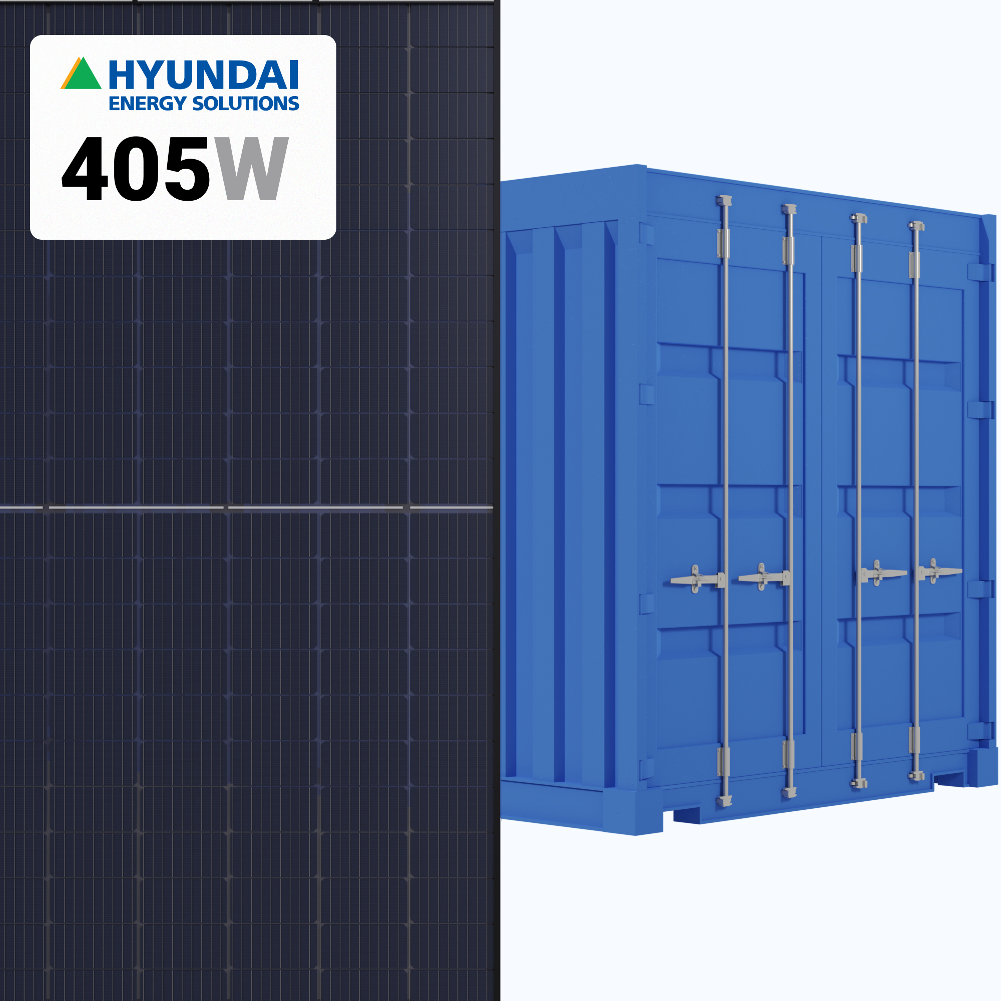 Hyundai 405W Solar Panel 132 Half-Cell Bifacial HiS-S405YH(BK