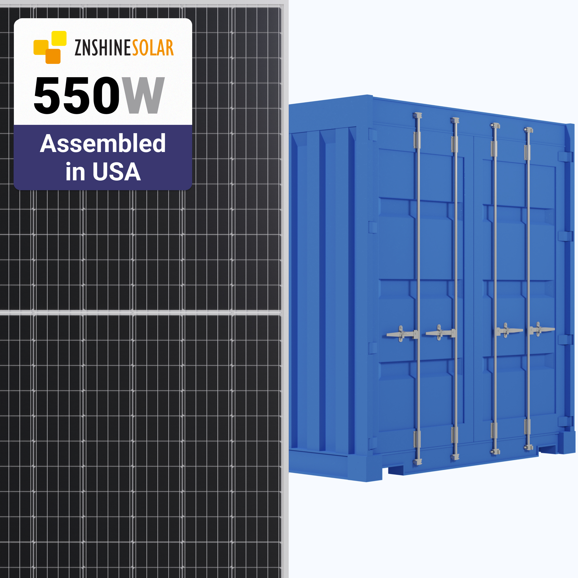 ZNShine Solar 550W Solar Panel 144 Cell Bifacial ZXM7