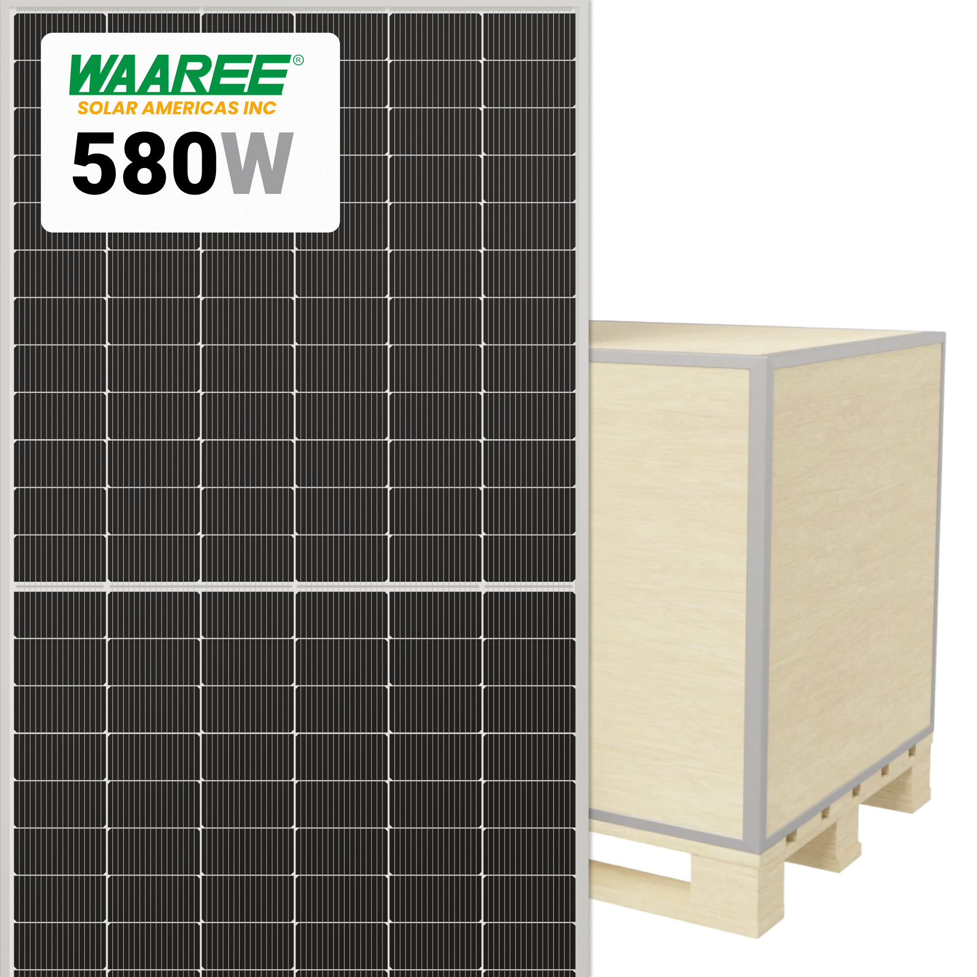 WAAREE Solar 580W Solar Panel 144 cell Bifacial BIN-08-580B Wholesale ...