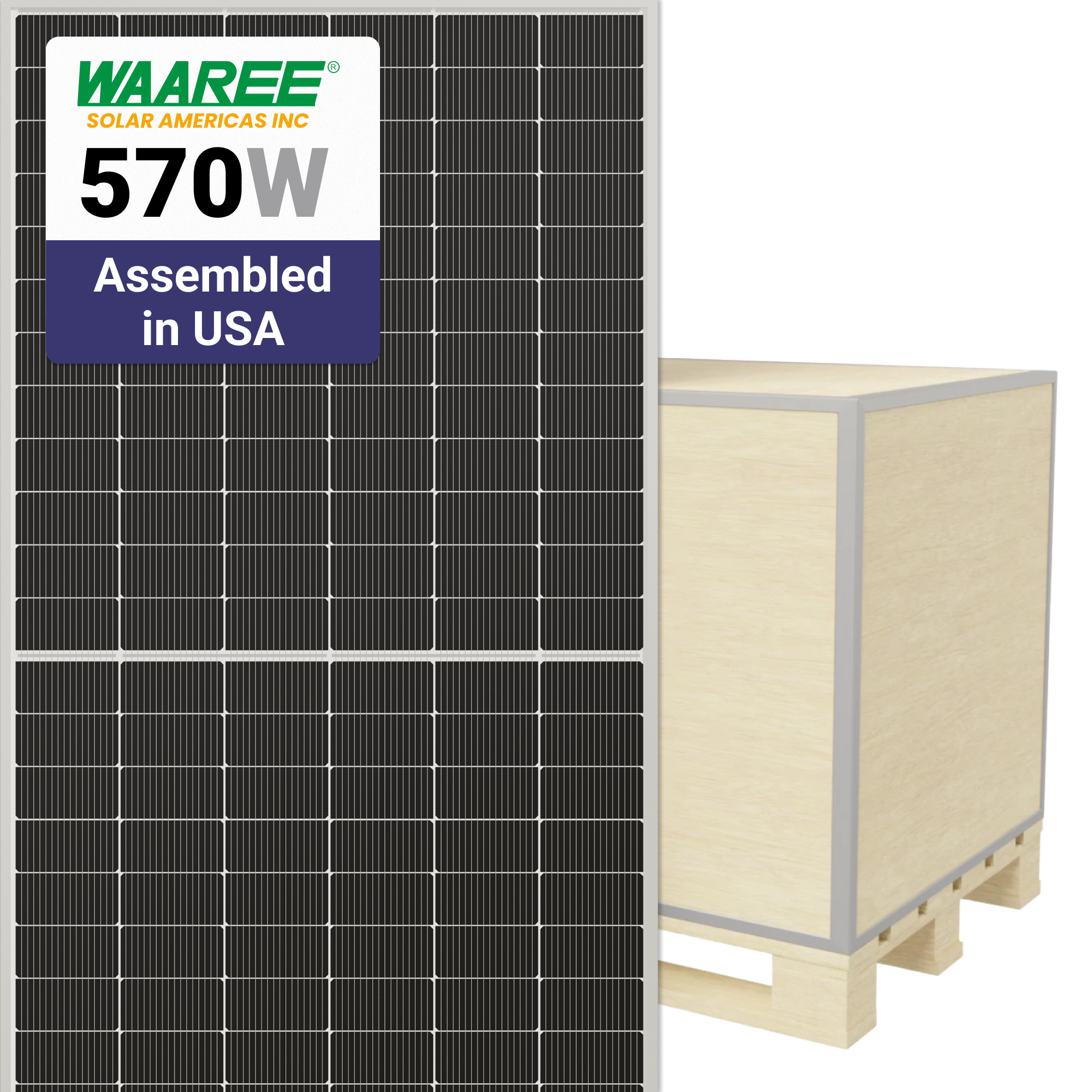 WAAREE Solar 570W Solar Panel 144 cell Bifacial BIN-08-570B Wholesale ...
