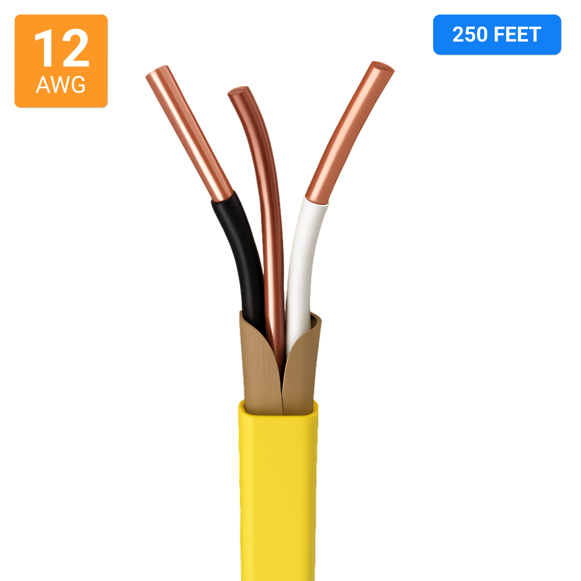 Building Wire 12AWG 600VAC 250 Feet Black/White - A1 SolarStore