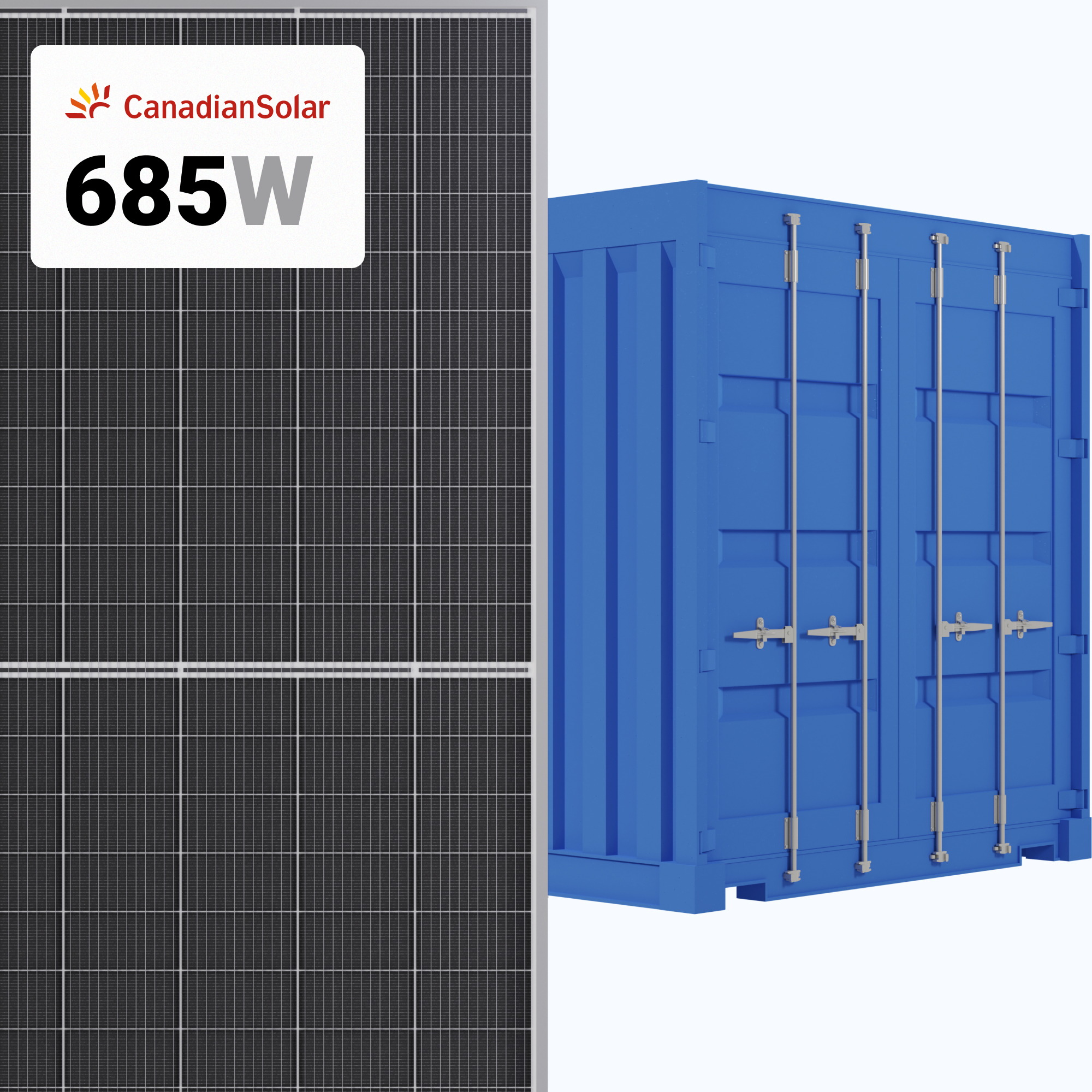 Canadian Solar 685W Solar Panel 132 Cells Bifacial CS7N-TB-AG-685 Commercial 496 panels per Container at A1 SolarStore