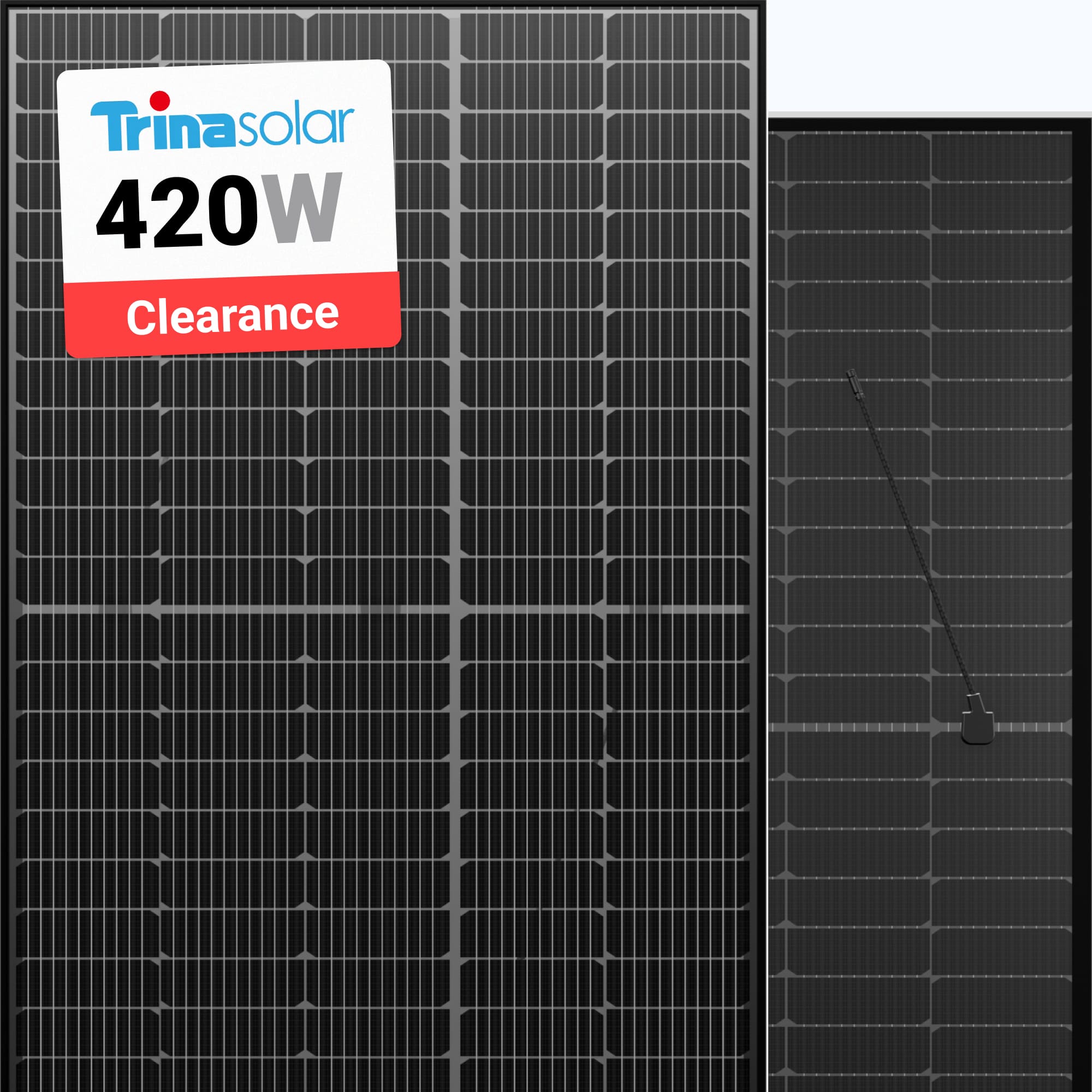 Trina 420W Solar Panel 144 Cell All-Black Bifacial TSM-420NE09RC.05 Clearance at A1 SolarStore