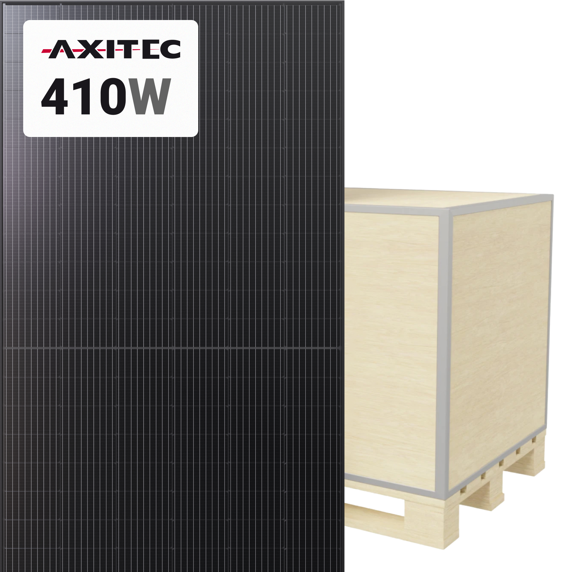 Axitec 410W Solar Panel 108 Cell AXIblackpremium XXL HC AC-410MH/108VB Wholesale 36 per pallet at A1 SolarStore