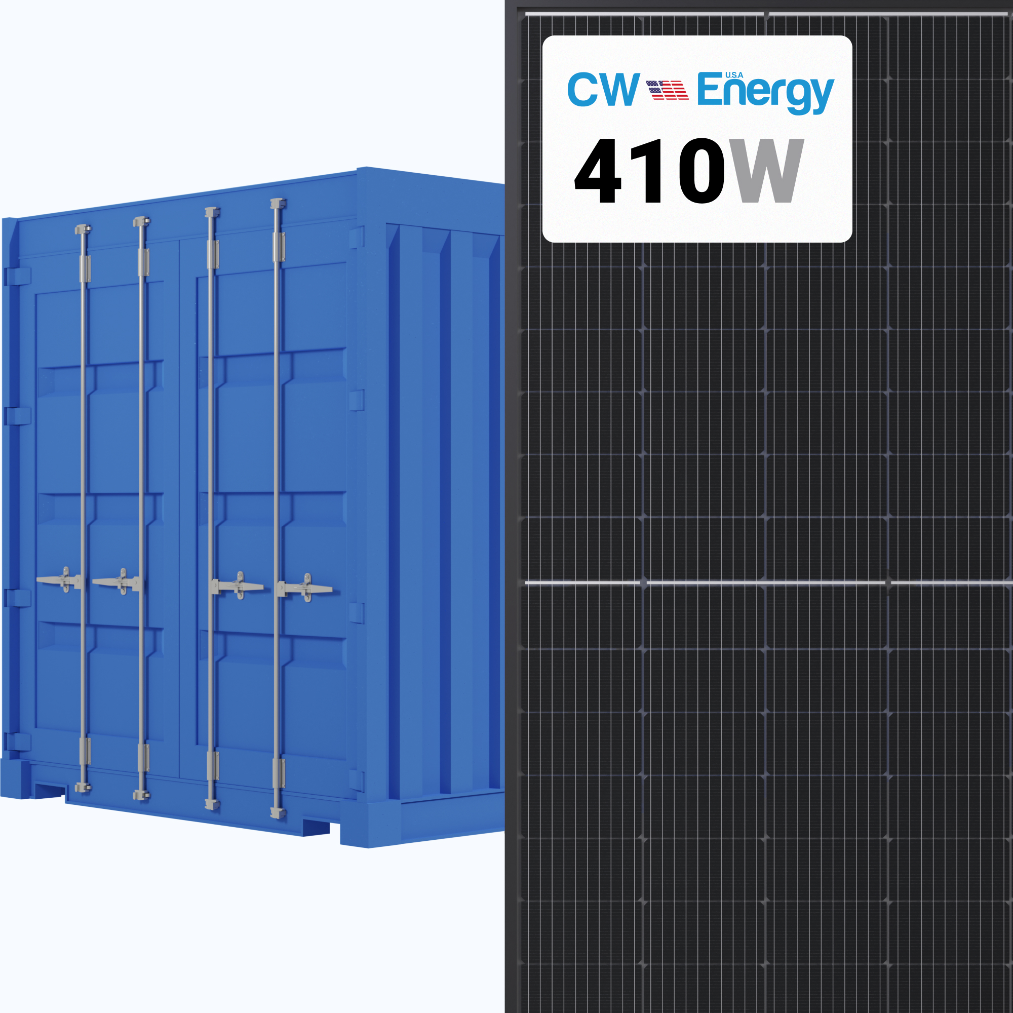 CW Energy 410W Solar Panel 108 Cells Bifacial CWT410-108PMB10 USA Commercial 910 panels per Container at A1 SolarStore