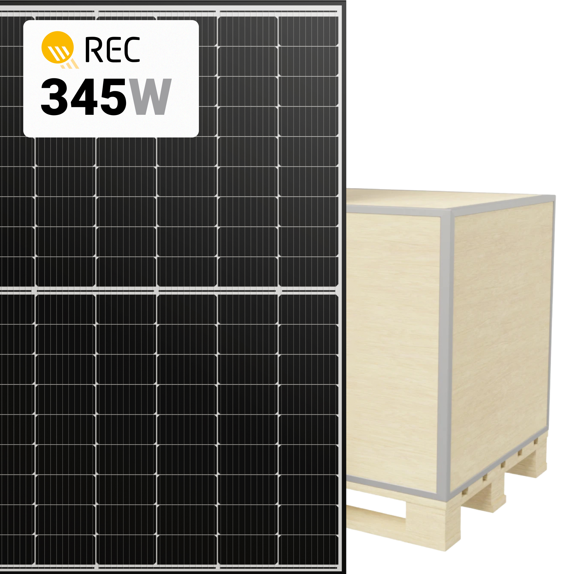 REC 345W Solar Panel 144 Cell REC345TP2S72 Wholesale 33 panels per pallet (min 5 pallets) at A1 SolarStore