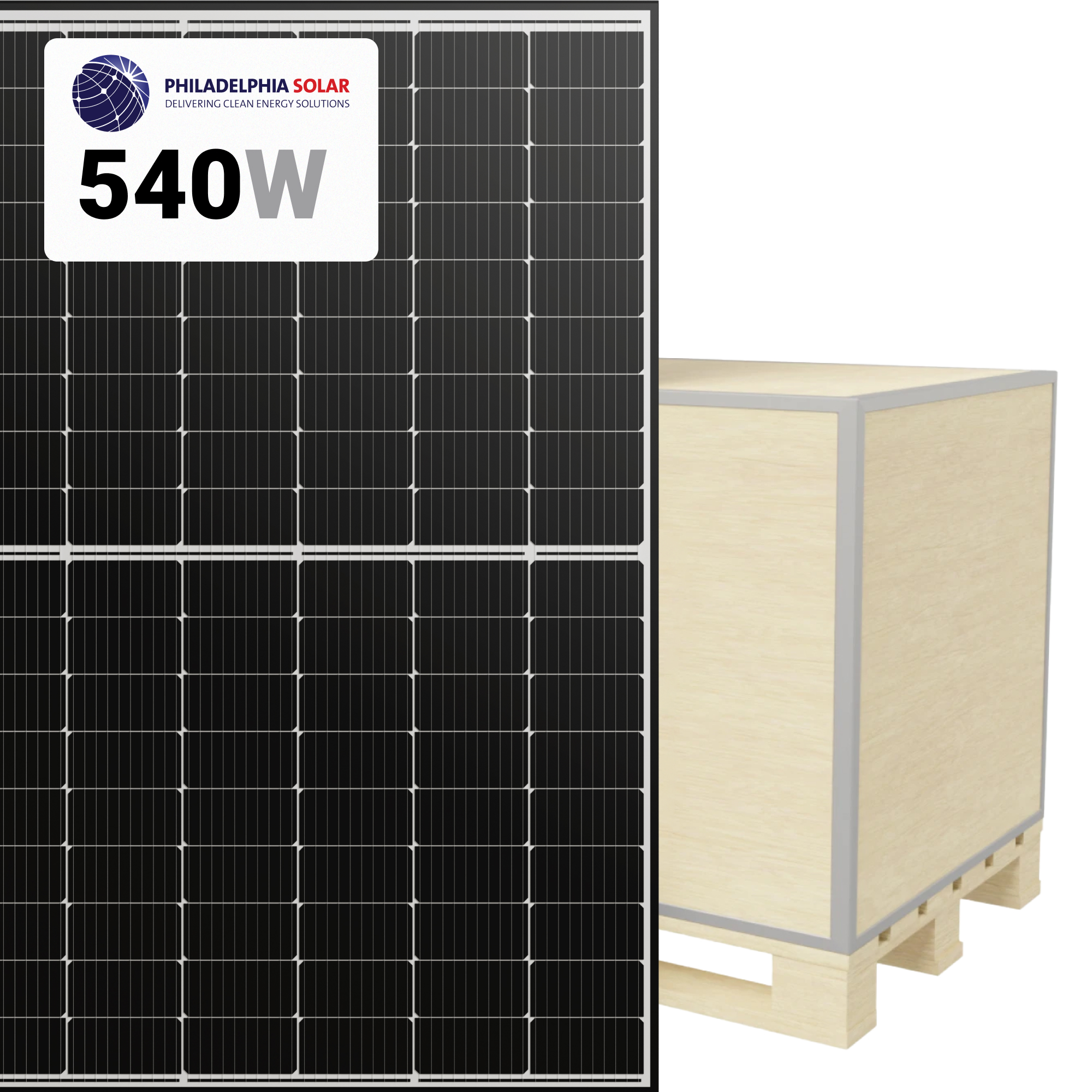Philadelphia Solar 540W Solar Panel 144 Cell Bifacial M144(HCBF)-540W Wholesale 31 panels per pallet at A1 SolarStore