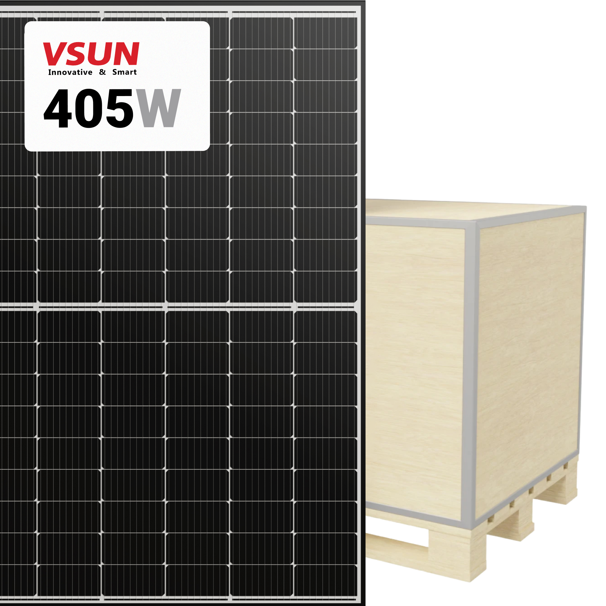 VSUN 405W Solar Panel 108 Cell Bifacial VSUN405-108BMH Wholesale 36 panels per pallet at A1 SolarStore