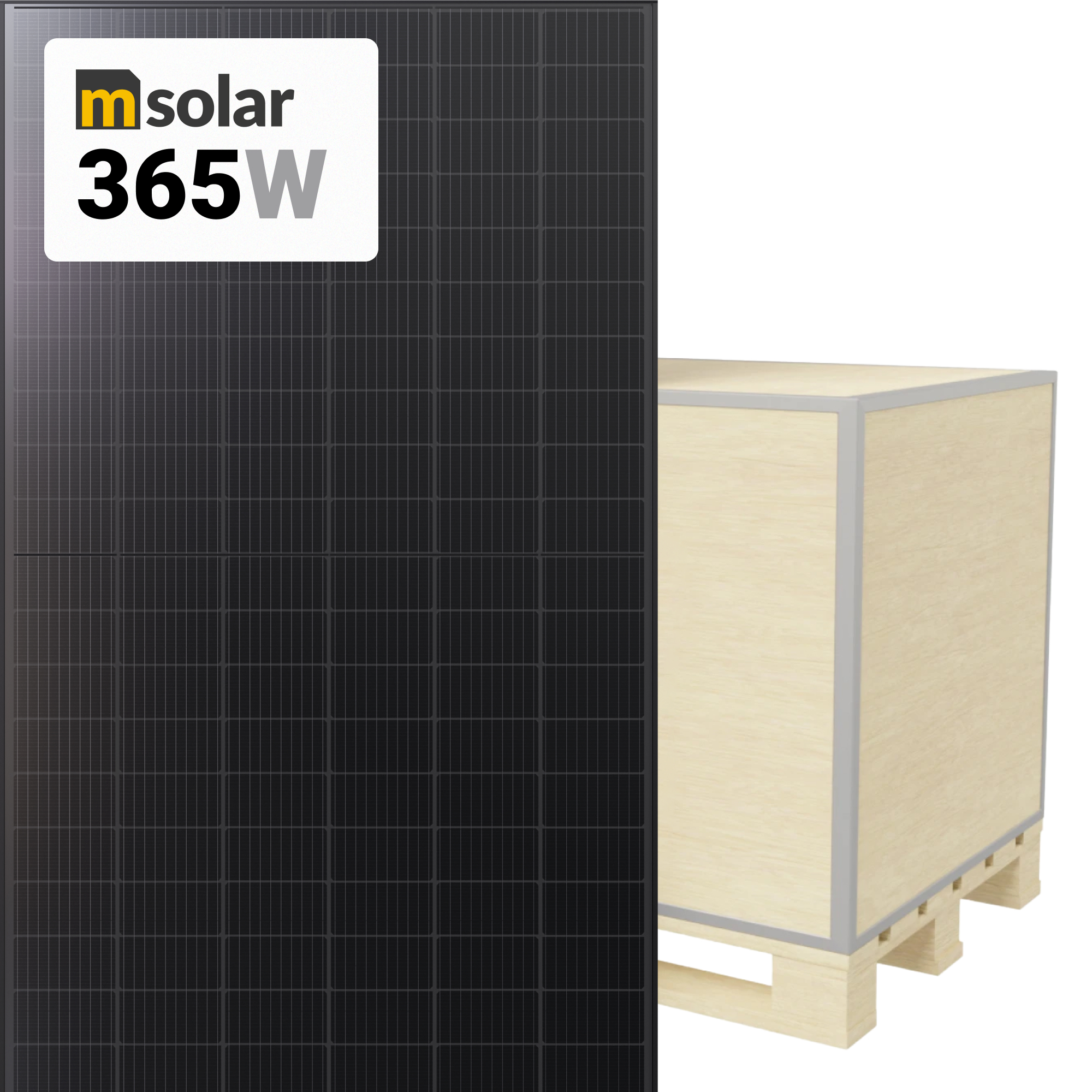 M-Solar 365W Solar Panel 120 Cell BOB TXS6-365120BB Wholesale 31 panels per pallet at A1 SolarStore