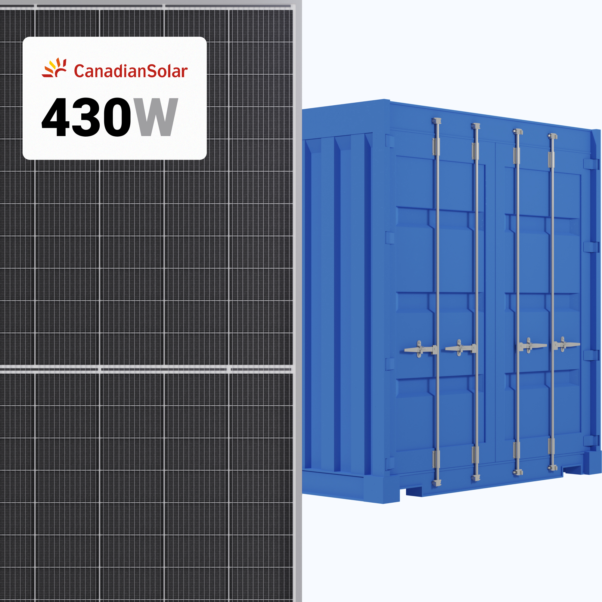 Canadian Solar 430W Solar Panel 144 Cell Bifacial CS3W-430MB-AG Commercial 660 panels per Container at A1 SolarStore