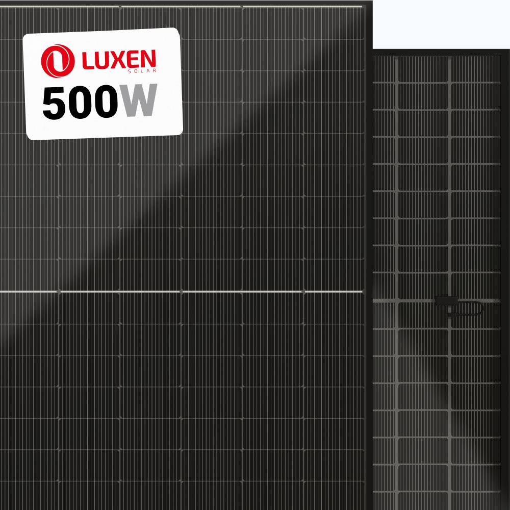 Luxen 500Wp Panneau Solaire N-Type Bifacial Full Black LNDB-500ND - En gros 34 panneaux par palette [CLONE]