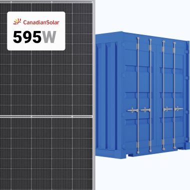 Canadian Solar 595W Solar Panel 132 Cell TOPCon Bifacial CS6.2-66TB-595H Commercial 496 panels per Container (Truckload)